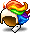 潮汐Windswept Rainbow Wig