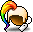 潮汐Front Ponytail Rainbow Wig