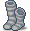潮汐Striped Knee Socks (Dark Gray)