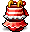 潮汐Red Striped Swimsuit